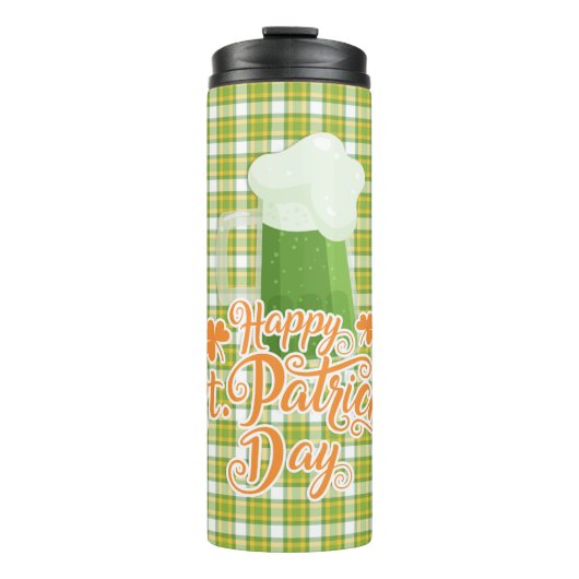 Happy St Patrick's Day - Green Beer on Pset Thermosbeker (Voorkant)