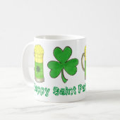 Happy St. Patrick's Day Green Beer Shamrock Koffiemok (Voorkant links)