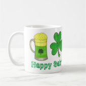 Happy St. Patrick's Day Green Beer Shamrock Koffiemok (Links)