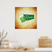 Happy St. Patrick's Day Green Beer Square Poster (Keuken)