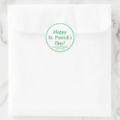 Happy St. Patrick's Day Green Clopvers aangepaste Ronde Sticker (Tas)
