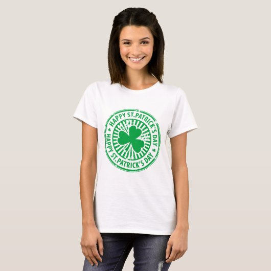 Happy St Patrick's Day Green Clover Irish Clover T-shirt (Voorkant volledig)