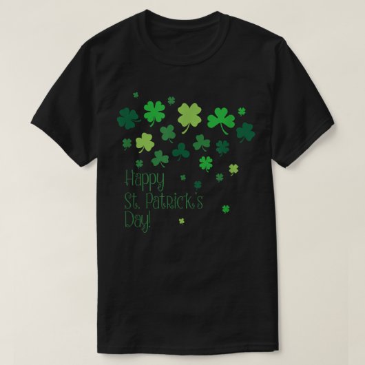 Happy St Patricks Day Green Clover Leaf Green Holi T-shirt (Design voorkant)