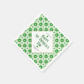 Happy St Patrick's Day Green Clover-naam Servet (Hoek)