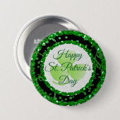 Happy St Patrick's Day Green Confetti Button (Voorkant /achterkant)