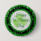 Happy St Patrick's Day Green Confetti Button (Voorkant)