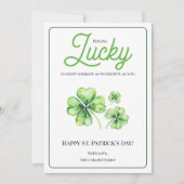 Happy St Patrick's Day Green Four Leaf Clover Luck Feestdagenkaart (Voorkant)