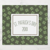 Happy St. Patrick's Day Green Four Leaf Clovers Bier Etiket (Enkel label)