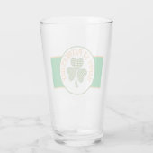 Happy St Patrick's Day Green Gingham Shamrock Glas (Achterkant)