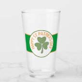 Happy St Patrick's Day Green Gingham Shamrock Glas (Voorkant)