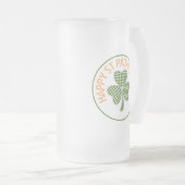 Happy St Patrick's Day Green Gingham Shamrock Matglas Bierpul (Voorkant rechts)
