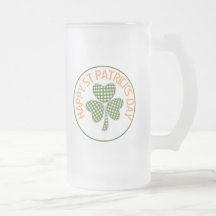 Happy St Patrick's Day Green Gingham Shamrock