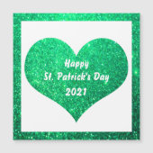 Happy St Patrick's Day Green Glitter Heart Cute (Voorkant)