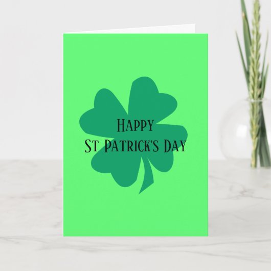 Happy St Patrick's Day Green Irish Shamrock 2025 Kaart (Voorkant)