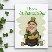 Happy St. Patrick's Day Green Leprechaun Briefkaar Briefkaart