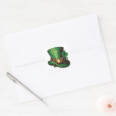 Happy St Patrick's Day Green Leprechaun Pet Vierkante Sticker (Envelop)