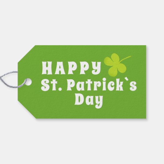 Happy St Patrick's day Green Lucky Shamrock Cadeaulabel (Achterkant Horizontaal)