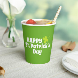 Happy St Patrick's day Green Lucky Shamrock Papieren Bekers