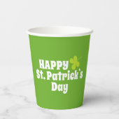 Happy St Patrick's day Green Lucky Shamrock Papieren Bekers (Achterkant)