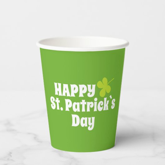 Happy St Patrick's day Green Lucky Shamrock Papieren Bekers (Achterkant)