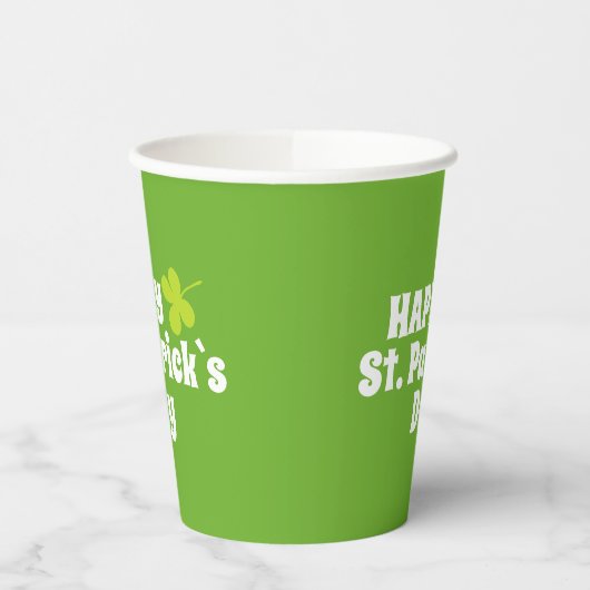 Happy St Patrick's day Green Lucky Shamrock Papieren Bekers (Links)