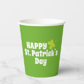 Happy St Patrick's day Green Lucky Shamrock Papieren Bekers (Voorkant)
