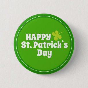 Happy St Patrick's day Green Lucky Shamrock Ronde Button 5,7 Cm