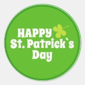 Happy St Patrick's day Green Lucky Shamrock Ronde Sticker (Voorkant)