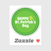 Happy St Patrick's day Green Lucky Shamrock Sticker (Vel)