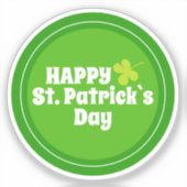 Happy St Patrick's day Green Lucky Shamrock Sticker (Voorkant)