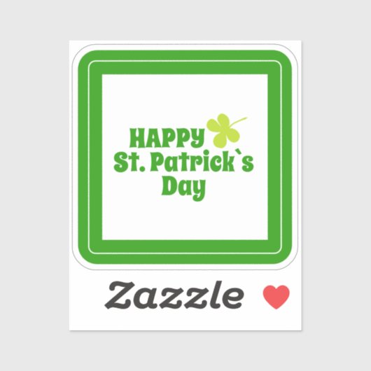 Happy St Patrick's day Green Lucky Shamrock Sticker (Vel)