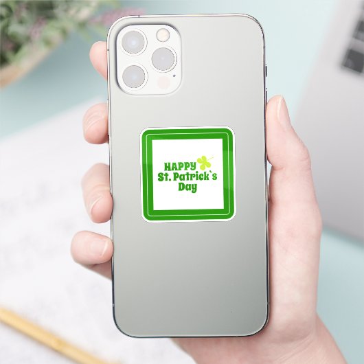 Happy St Patrick's day Green Lucky Shamrock Sticker (Telefoon)