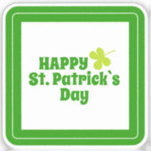 Happy St Patrick's day Green Lucky Shamrock Sticker (Voorkant)