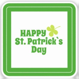Happy St Patrick's day Green Lucky Shamrock Sticker