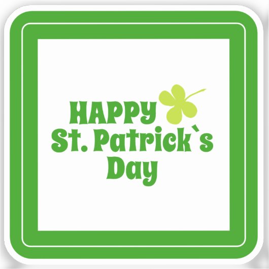 Happy St Patrick's day Green Lucky Shamrock Sticker (Voorkant)