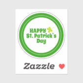 Happy St Patrick's day Green Lucky Shamrock Sticker (Vel)