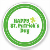 Happy St Patrick's day Green Lucky Shamrock Sticker (Voorkant)