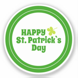 Happy St Patrick's day Green Lucky Shamrock Sticker