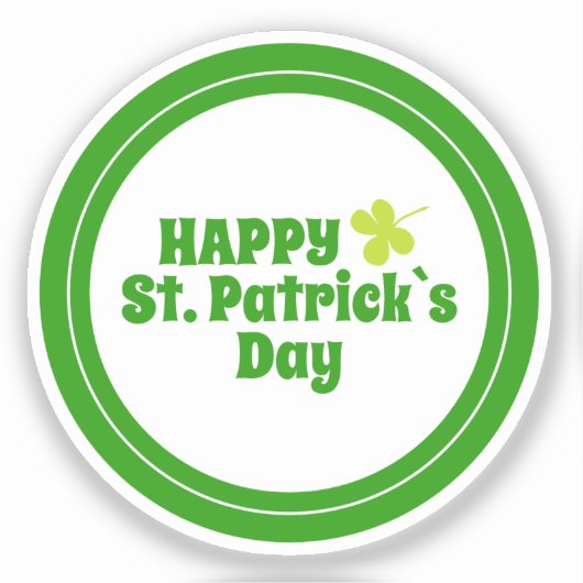 Happy St Patrick's day Green Lucky Shamrock Sticker (Voorkant)