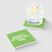 Happy St Patrick's day Green Lucky Shamrock Stone Stenen Onderzetter (Zijkant)