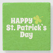 Happy St Patrick's day Green Lucky Shamrock Stone Stenen Onderzetter (Voorkant)