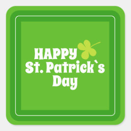 Happy St Patrick's day Green Lucky Shamrock Vierkante Sticker