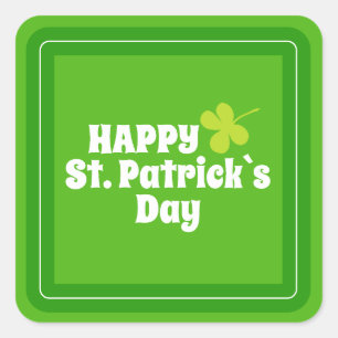Happy St Patrick's day Green Lucky Shamrock Vierkante Sticker