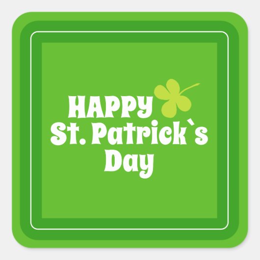 Happy St Patrick's day Green Lucky Shamrock Vierkante Sticker (Voorkant)