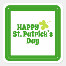 Happy St Patrick's day Green Lucky Shamrock Vierkante Sticker