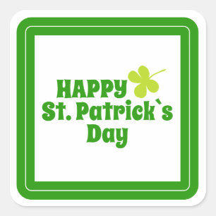 Happy St Patrick's day Green Lucky Shamrock Vierkante Sticker