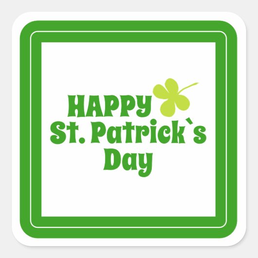 Happy St Patrick's day Green Lucky Shamrock Vierkante Sticker (Voorkant)