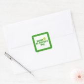 Happy St Patrick's day Green Lucky Shamrock Vierkante Sticker (Envelop)