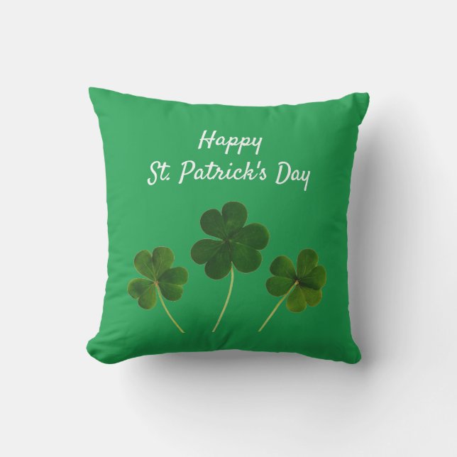 Happy St Patrick's Day Green Lucky Shamrocks Buitenkussen (Voorkant)