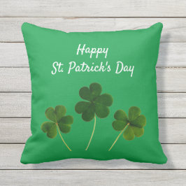 Happy St Patrick's Day Green Lucky Shamrocks Buitenkussen